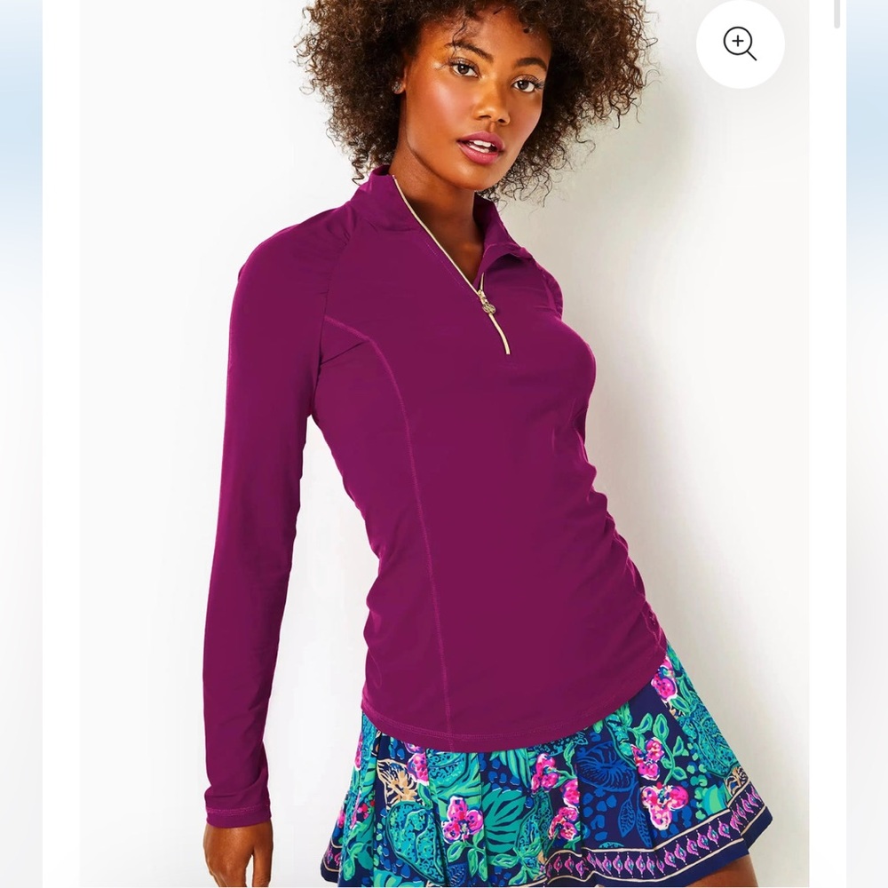 Lilly Pulitzer Luxletic Justine Pullover in Mullberry NWOT